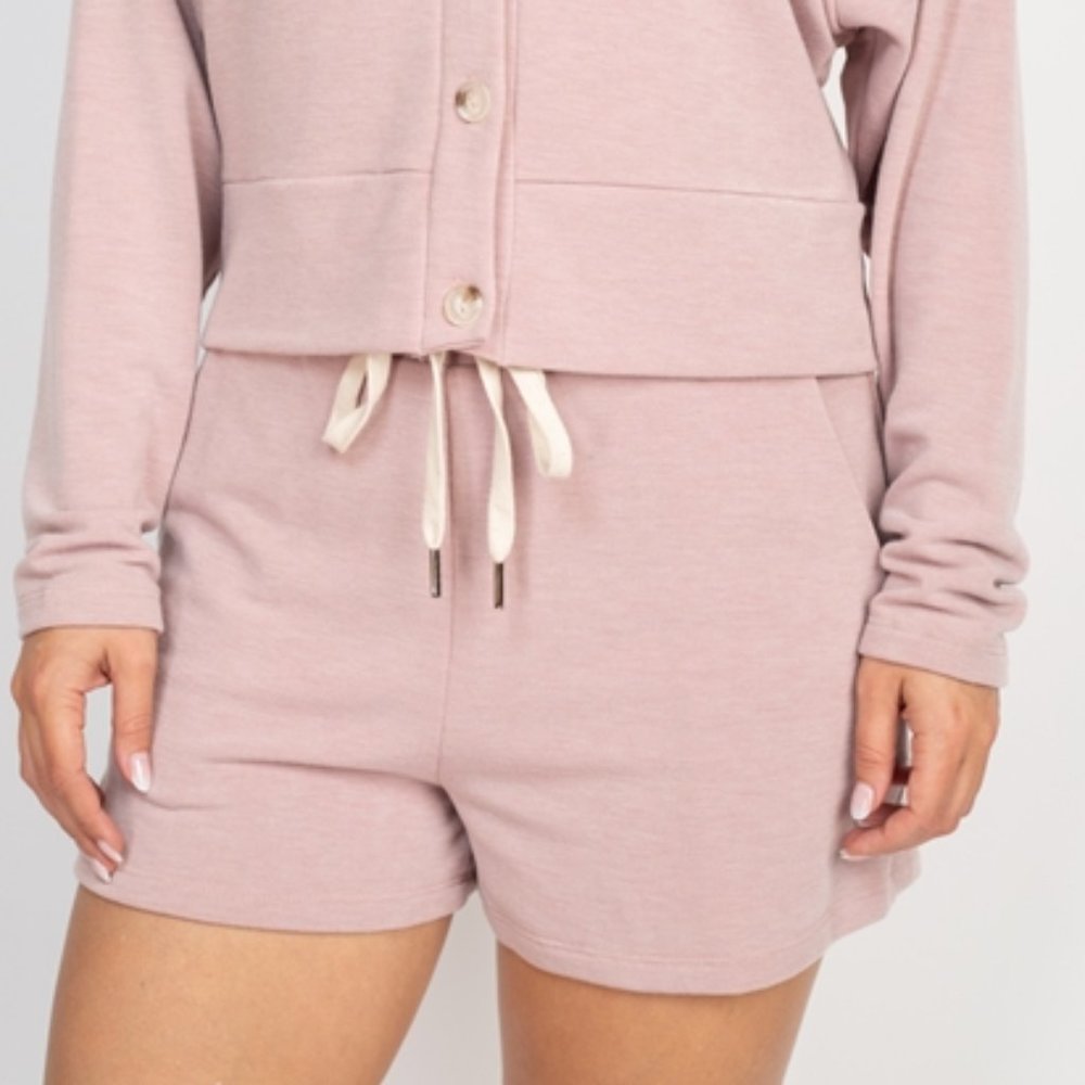 Pink coord set Button down top with Shorts - Picture 7 of 9